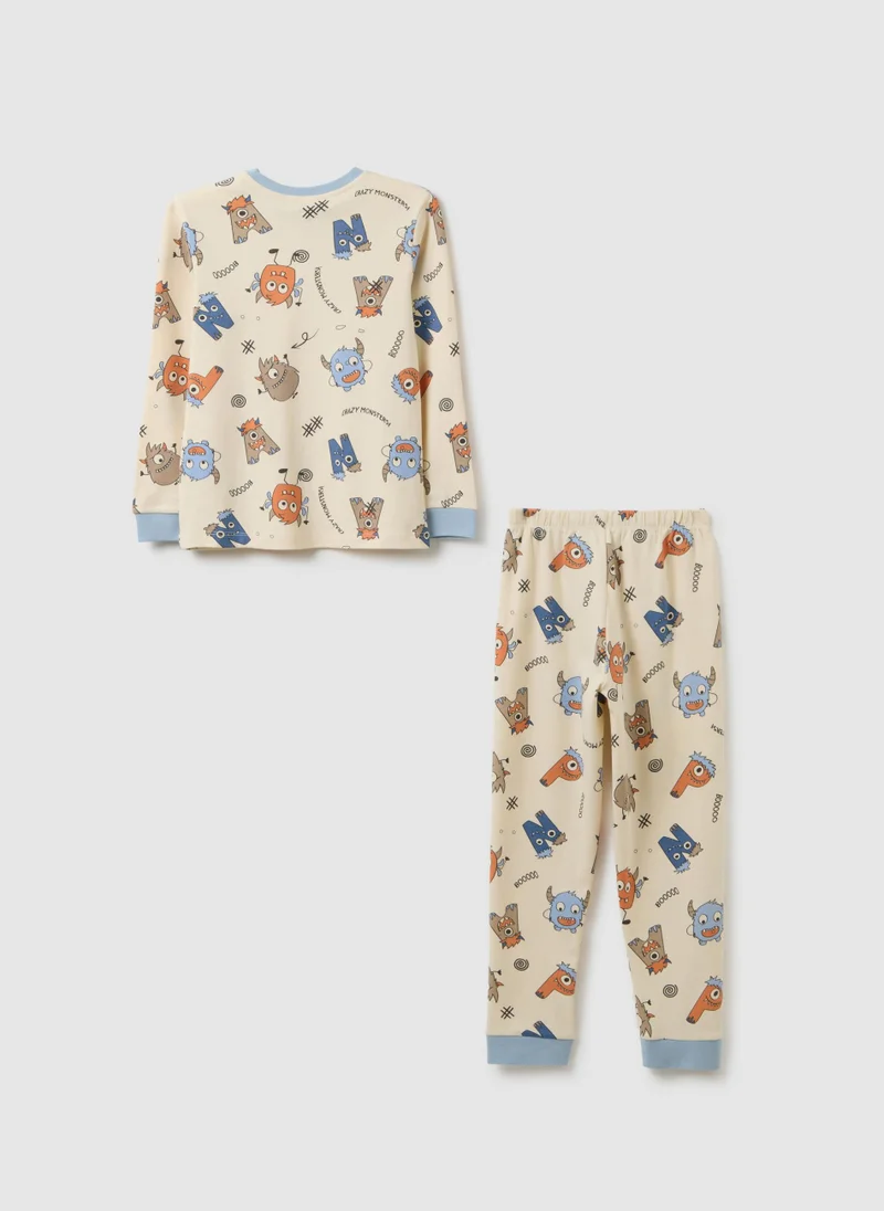 Ovs OVS Children'S Beige Pure Cotton Pyjamas Regular Fit